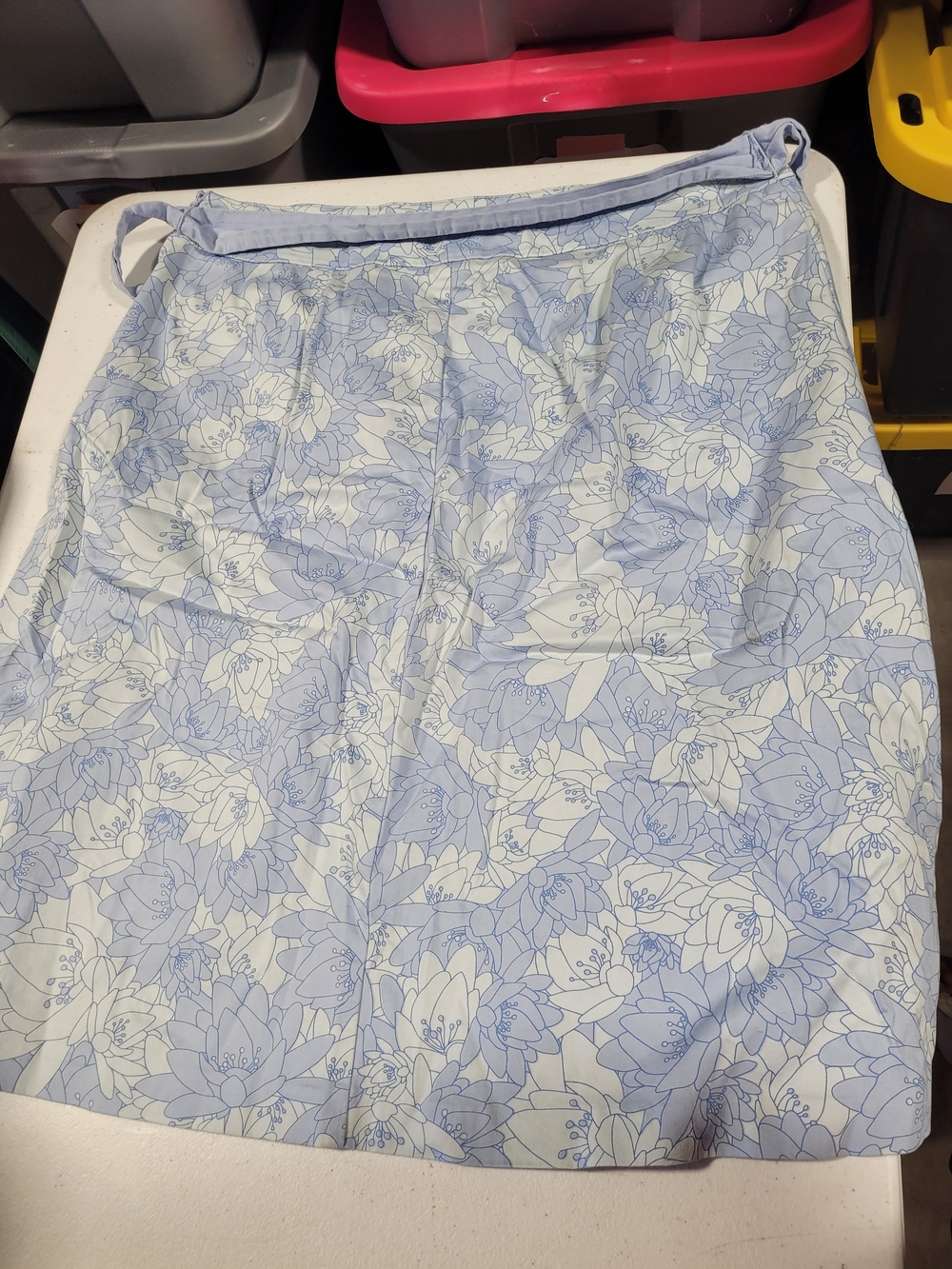 Apostrophe Light Blue and White Floral A-Line Wrap Skirt - Picture 3 of 3
